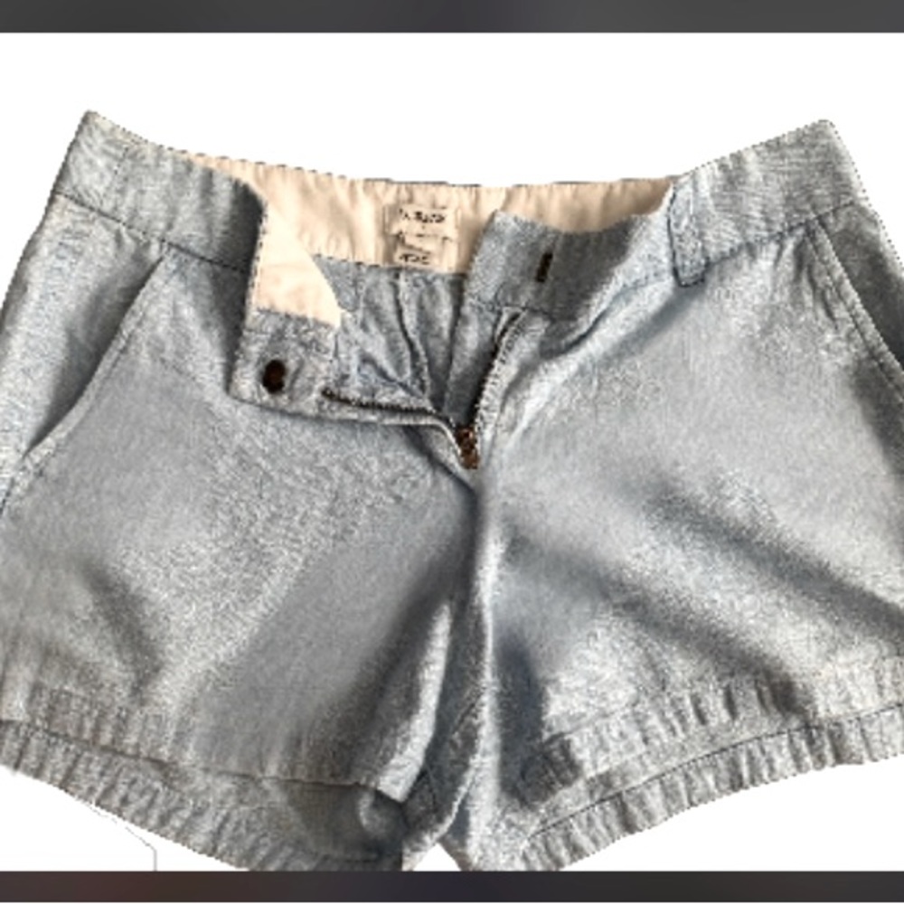 J.Crew pale blue cotton, 3in wardrobe staple shorts.